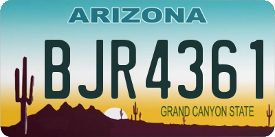 AZ license plate BJR4361