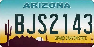 AZ license plate BJS2143