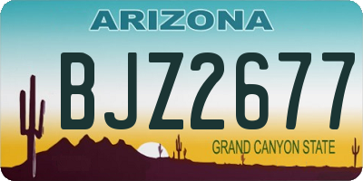AZ license plate BJZ2677