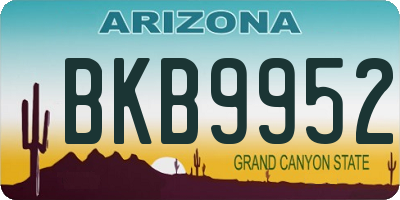 AZ license plate BKB9952