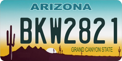 AZ license plate BKW2821