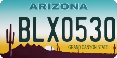 AZ license plate BLX0530