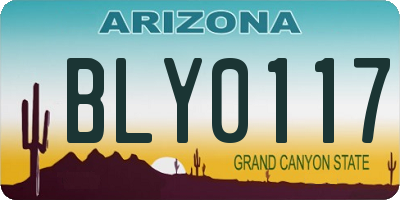 AZ license plate BLY0117