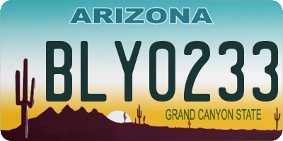 AZ license plate BLY0233