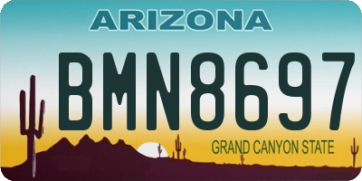 AZ license plate BMN8697