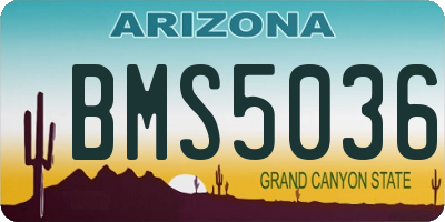 AZ license plate BMS5036