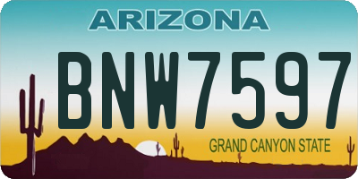 AZ license plate BNW7597