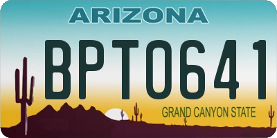 AZ license plate BPT0641