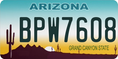 AZ license plate BPW7608