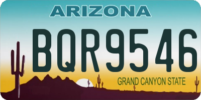 AZ license plate BQR9546