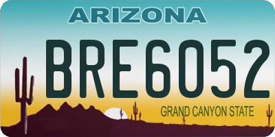 AZ license plate BRE6052