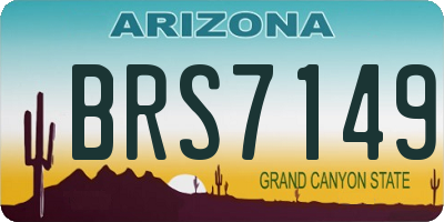 AZ license plate BRS7149
