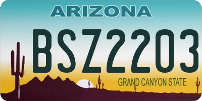 AZ license plate BSZ2203