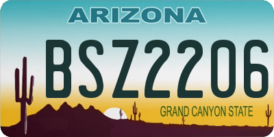 AZ license plate BSZ2206