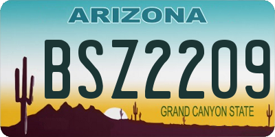 AZ license plate BSZ2209