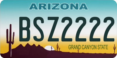 AZ license plate BSZ2222