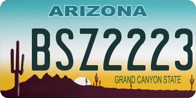 AZ license plate BSZ2223