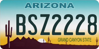 AZ license plate BSZ2228