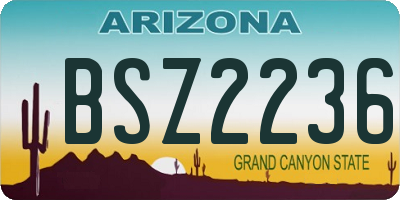 AZ license plate BSZ2236