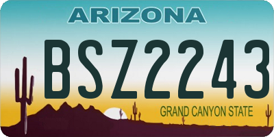AZ license plate BSZ2243