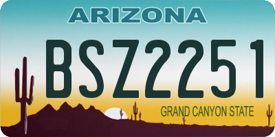 AZ license plate BSZ2251