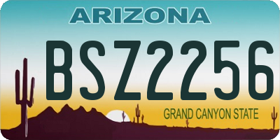 AZ license plate BSZ2256