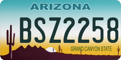 AZ license plate BSZ2258