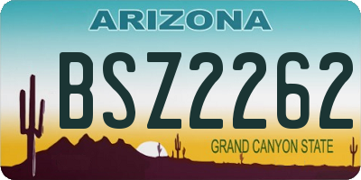 AZ license plate BSZ2262
