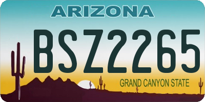 AZ license plate BSZ2265