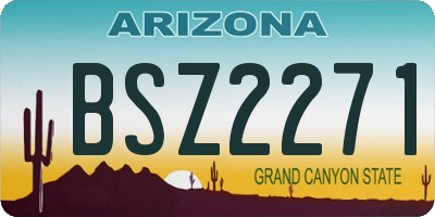 AZ license plate BSZ2271