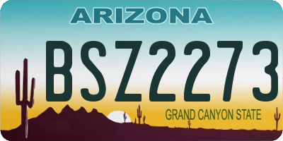 AZ license plate BSZ2273