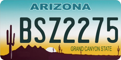 AZ license plate BSZ2275