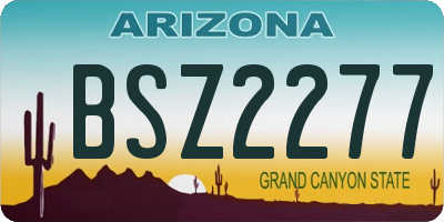 AZ license plate BSZ2277