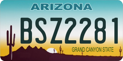 AZ license plate BSZ2281