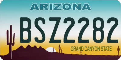 AZ license plate BSZ2282