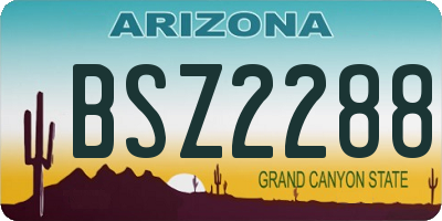 AZ license plate BSZ2288