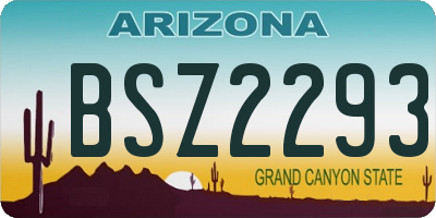 AZ license plate BSZ2293