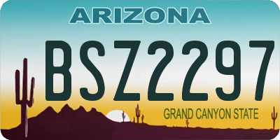 AZ license plate BSZ2297