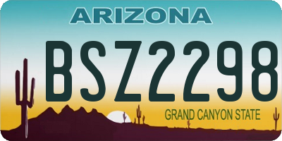 AZ license plate BSZ2298