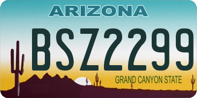 AZ license plate BSZ2299