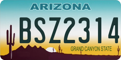 AZ license plate BSZ2314