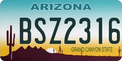 AZ license plate BSZ2316