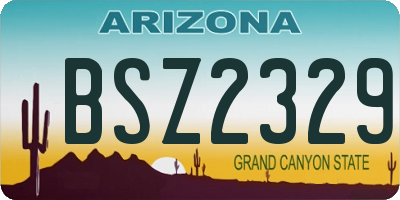 AZ license plate BSZ2329