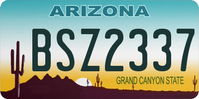 AZ license plate BSZ2337