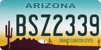 AZ license plate BSZ2339