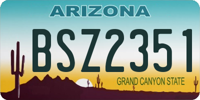 AZ license plate BSZ2351