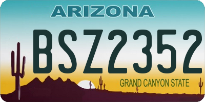 AZ license plate BSZ2352