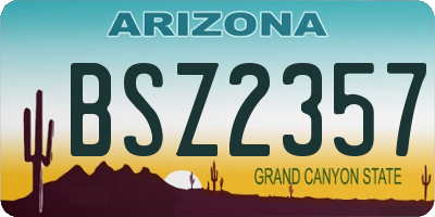 AZ license plate BSZ2357