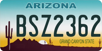 AZ license plate BSZ2362