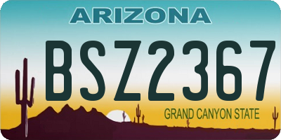 AZ license plate BSZ2367